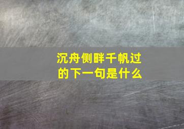 沉舟侧畔千帆过 的下一句是什么